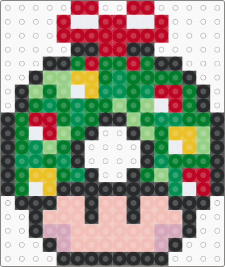 Christmas Wreath Mushroom - red,green,beige