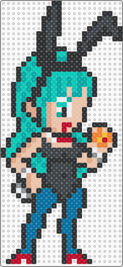 Bulma Bunny - black,blue,beige,teal