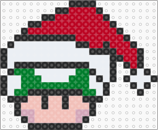 Mushroom with Santa Claus' Hat - beige,red