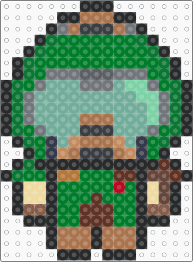 Chibi Doomguy 2 - gray,tan,green,teal