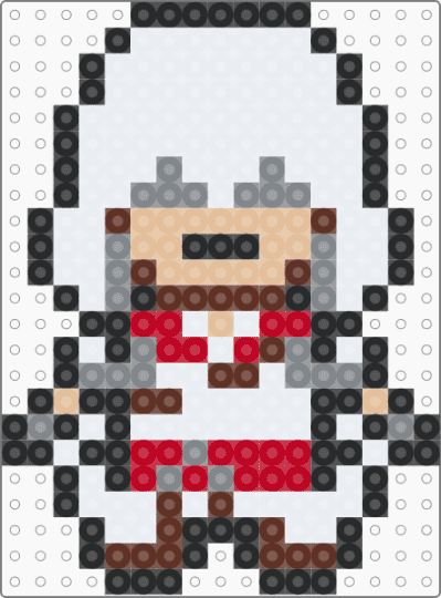 Chibi Ezio Auditore - white,brown,gray
