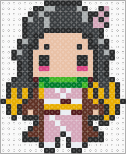 Nezuko Kamado - black,pink,brown,beige