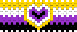 nonbinary heart cuff - yellow,purple