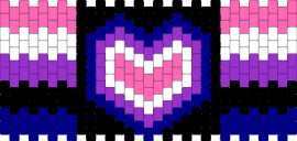 genderfluid heart cuff!! - pink,purple