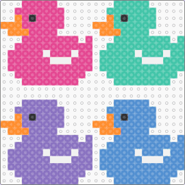 Duck - pink,teal,blue,light blue