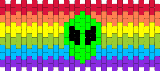 Rainbow alien cuff - red,green,purple