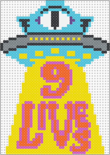 Alleycvt nine lives spaceship - light blue, pink, yellow