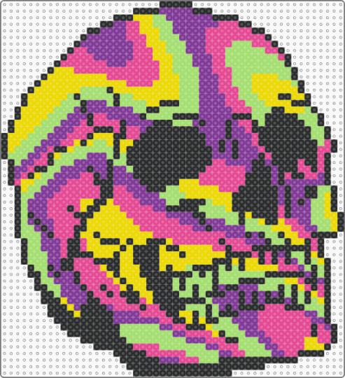Remixed trippy skull - pink
