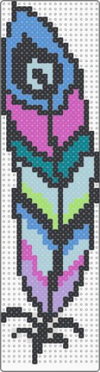 feather bookmark - black,light blue,pink