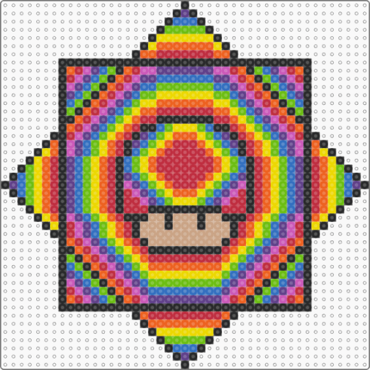 Trippy mushroom Flowstar - blue,yellow,red,colorful