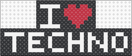 I love Techno - black,white