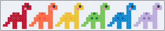 Small dino bookmark - white,pink,yellow,blue,colorful