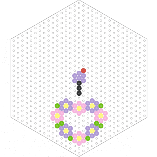 Hart with flower - pink