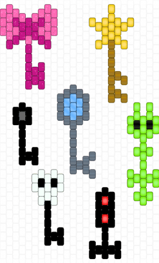 🗝️ Keys 🗝️ - pink,gray,green