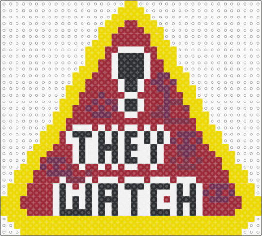 👁️ 🛑 WARNING THEY WATCH 🛑 👁️ - yellow,red,weirdcore,sign,warning,liminal space,backrooms