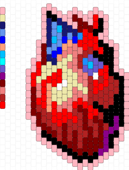 🫀 Anatomical heart panel 🫀 - brown,red,pink