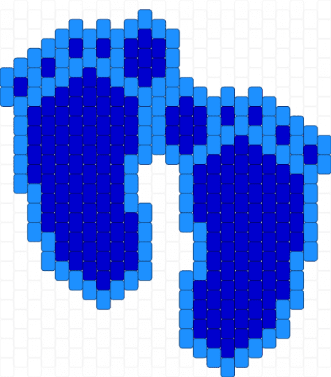 👣 Foot emoji 👣 - light blue, purple