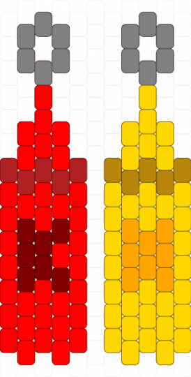 Ketchup and mustard charms - red,yellow,ketchup,mustard,condiment