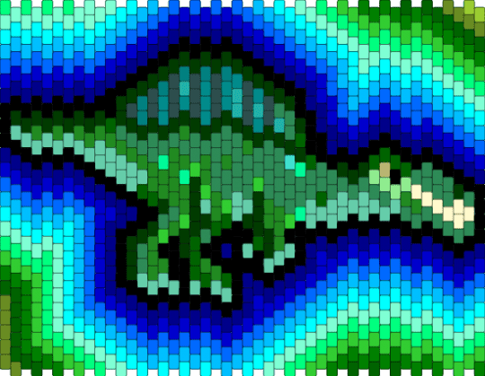 SPINOSAURUS POWAHHH WALL PANEL - green,teal,light blue,purple,dinosaur,dinosaurs,spinosaurus