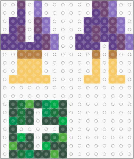 🍄 3d mushroom perler w/stand 🍄 - purple,yellow,green,colorful,mushroom,witchy,witch,nature