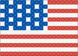 American perler flag - blue,red