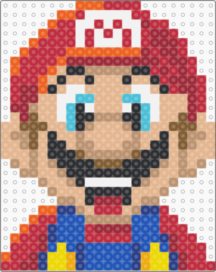 Mario from Perler Deluxe Kit - red,beige