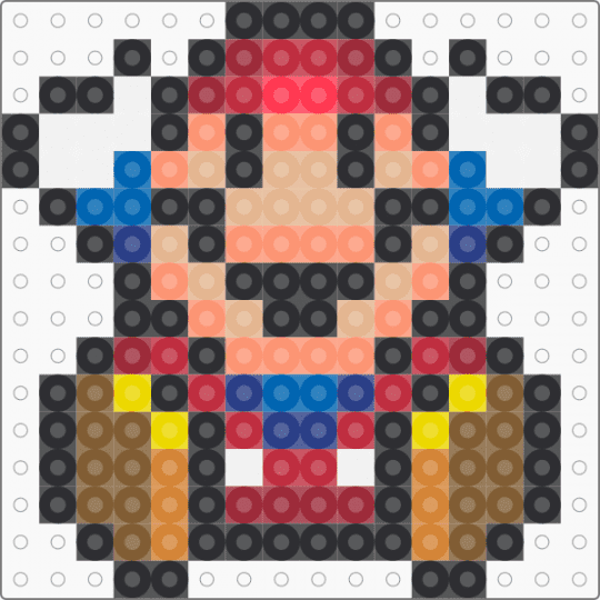 Mario game over - red,orange,tan