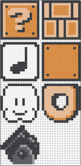 SMB3 Blocks - smb3,blocks,video game,super mario bros,nintendo,gaming,beige,orange