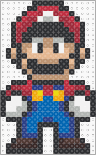 Shaded Mario 2 - black,beige,red,blue