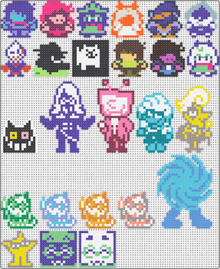 The Legend of Tenna Sprites - purple,orange,teal,brown,colorful