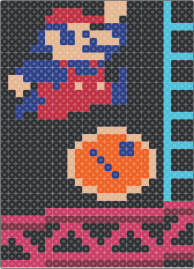 Mario Portrait 6 - black,pink,blue,colorful