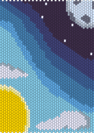 Sun and moon panel detailed! - light blue,blue