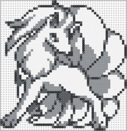 black and white ninetails - gray,white,ninetails,pokemon,pokemon yellow