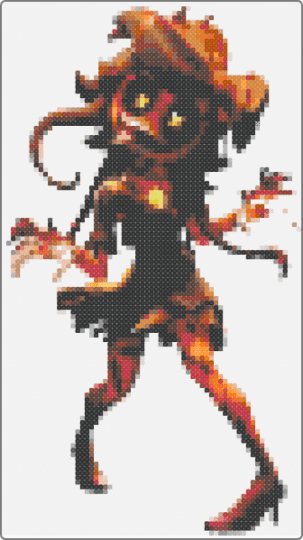 Murder drones cyn thick perler poster - white,orange,red,colorful
