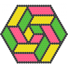 Geometric Hexagon 5 - yellow,green,red