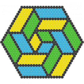Geometric Hexagon 4 - yellow,green,light blue