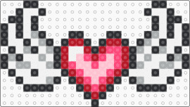 Angel Wings Heart - red,heart,angel,perler,pattern,kandi