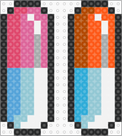 Pills - light blue,red,pill,perler,kandi,pattern,pink,orange