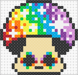 Trippy Mushroom Perler - beige,pink,mushroom,trippy,rainbow,perler,kandi