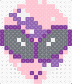 Pink/Purple Alien - pink,gray,alien,purple,perler,necklace