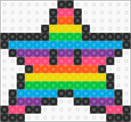 Rainbow Rave Star - pink,green,colorful,rainbow,star,rave,perler,kandi,pattern,mario