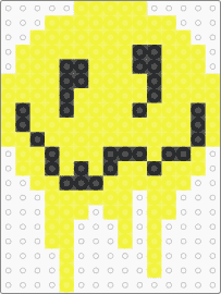 Melted Smiley Face - yellow,smiley,melt,rave,perler,necklace,kandi