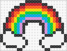 Rainbow - orange,green,colorful,rainbow,clouds,perler,pattern,kandi