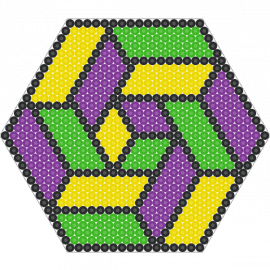 Geometric Hexagon 2 - yellow,pink,green
