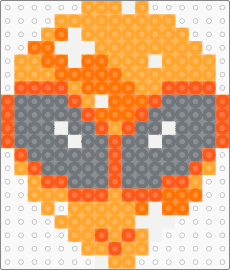 Orange Alien - alien,extraterrestrial,head,charm,scifi,orange,gray,perler,necklace