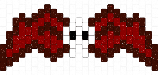 Winged Skull Bow - batwing, bow, brown, red, skull
