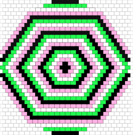 Magazine - 4 - hexagon,trippy,geometric,spiral,intriguing,mesmerizing,pattern,green,pink