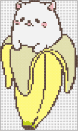 Bananya cat - banana,cat,cute,fruit,food,animal,brown,yellow,bananya cat,kawaii