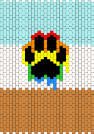 Furry flag(DRIPPY VARIATION) - light blue,orange,furry,furryflag,furrypaw,paw,rainbow,pride,rainbowpaw,pawrainbow