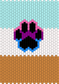 Furry flag(BI FLAG VARIATION) - light blue,orange,furry,furryflag,furrypride,paw,pawprint,peyote,flag